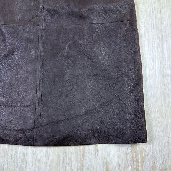 Pow Wow 100% Leather Classic Chic Elegant Workwear Professional Pencil Skirt 10 - Picture 7 of 13